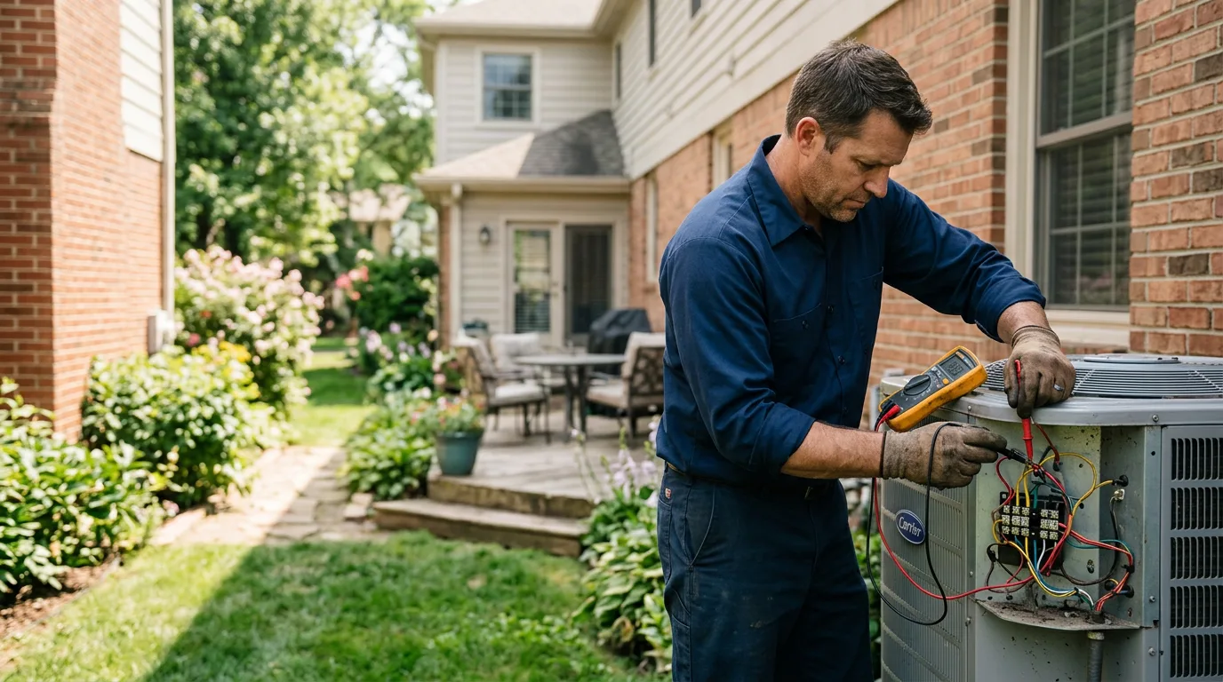 HVAC technician working near Franklin Lakes, NJ